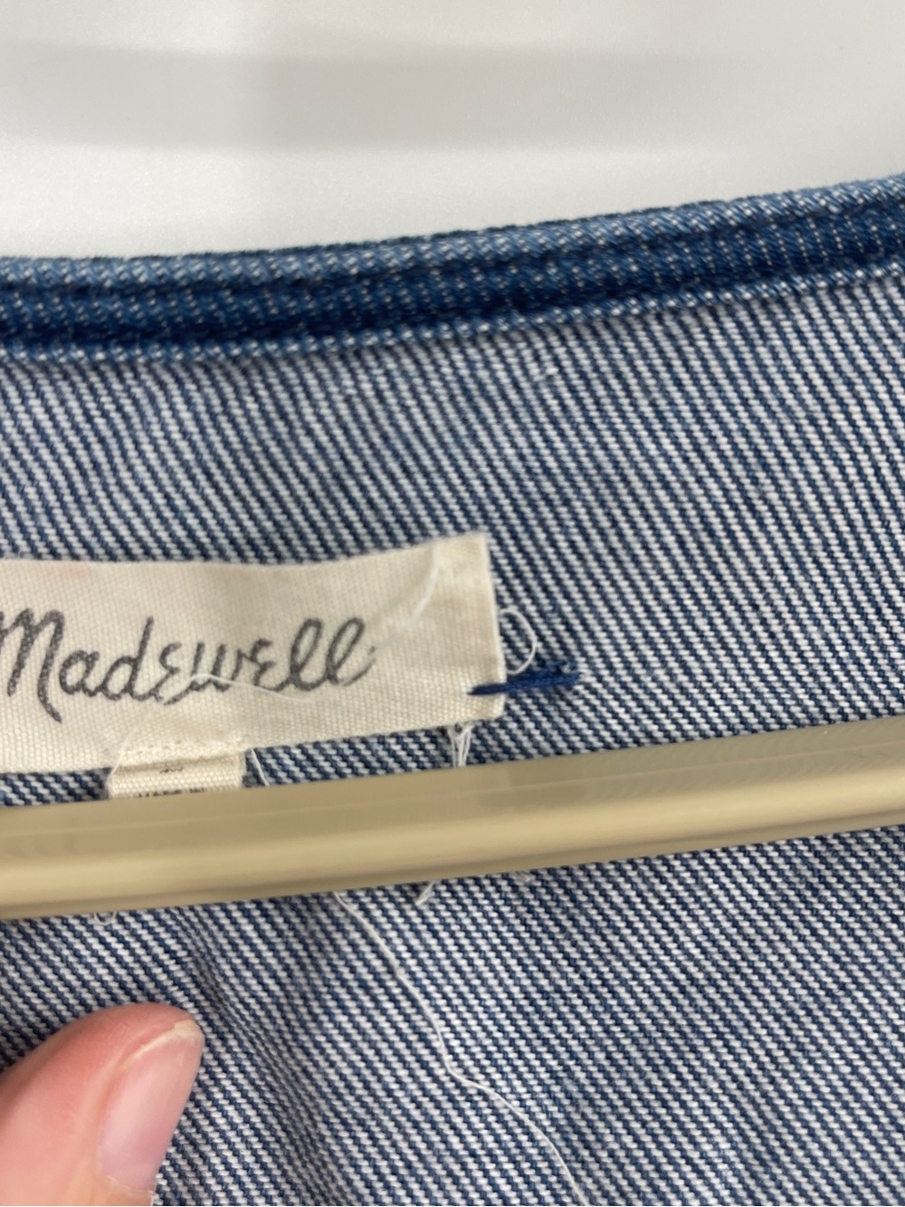 Madewell Denim Ruffle Top - Picture 9 of 11